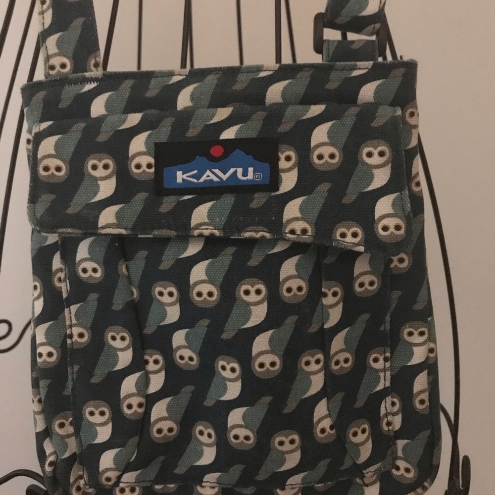 Kavu durable cotton crossbody. Owl print.